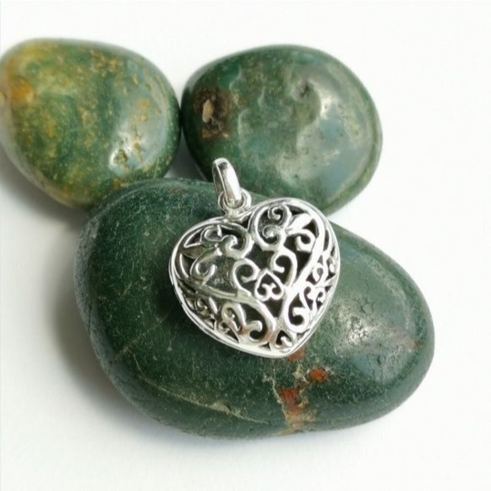 New Tudor revival heart locket in Sterling Silver